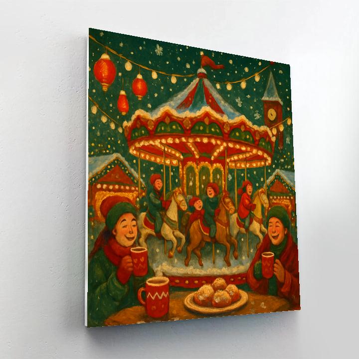 Noel Night Market Carousel DIY paint by numbers