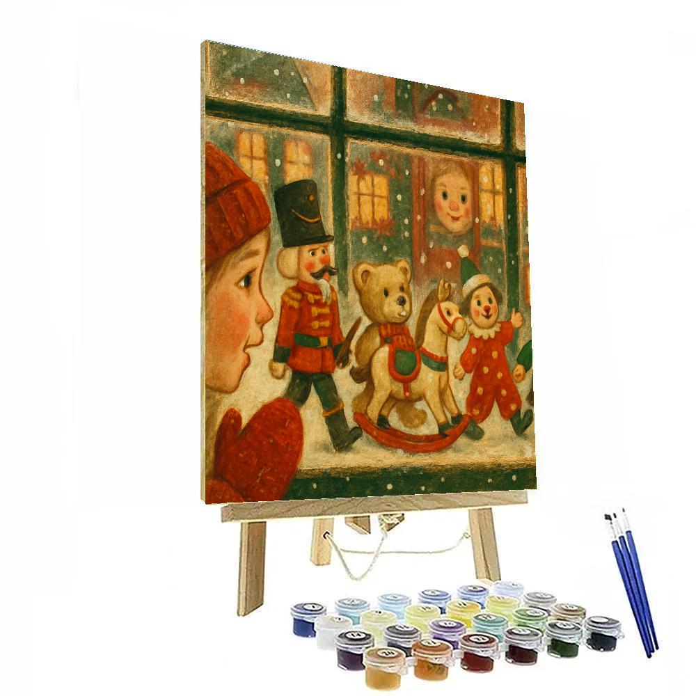 Frosted Window Toy Parade paint by numbers