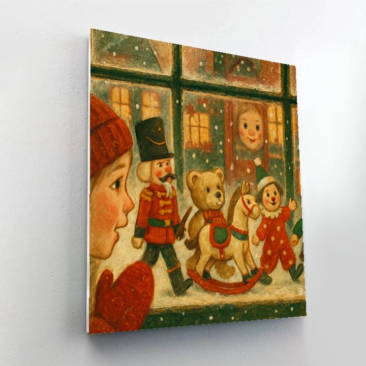 Frosted Window Toy Parade paint by numbers