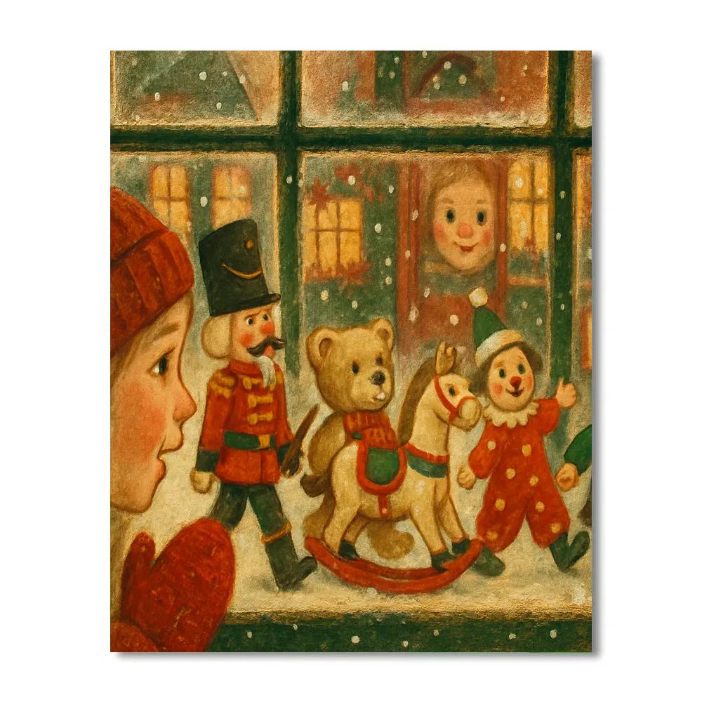 Frosted Window Toy Parade paint by numbers