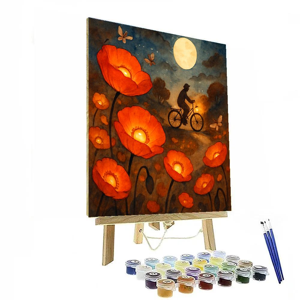 The Night Poppy Lane Painting by numbers kit