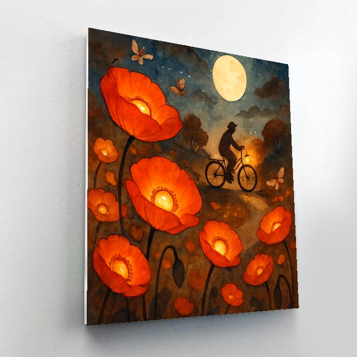 The Night Poppy Lane Painting by numbers kit