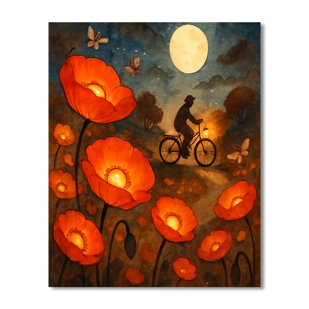 The Night Poppy Lane Painting by numbers kit