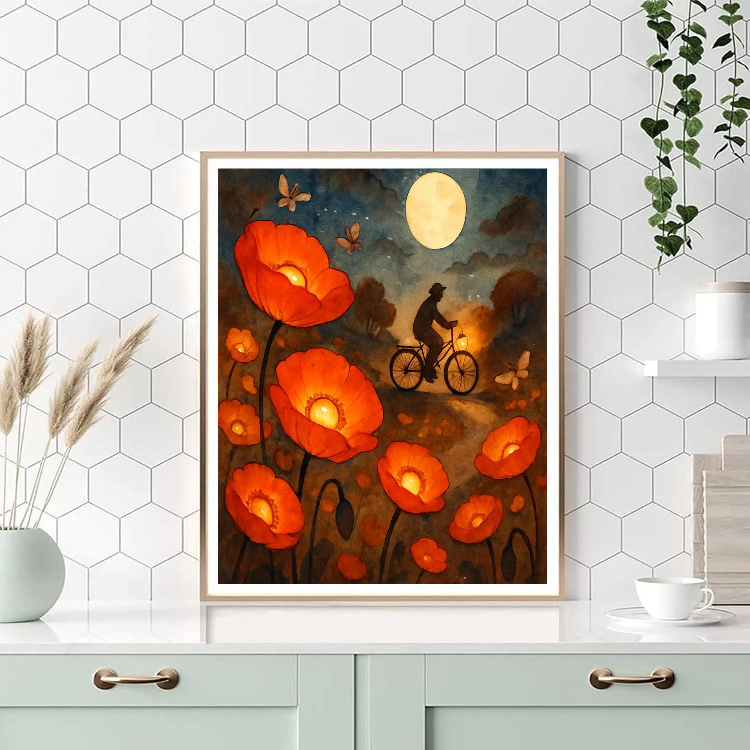 The Night Poppy Lane Painting by numbers kit