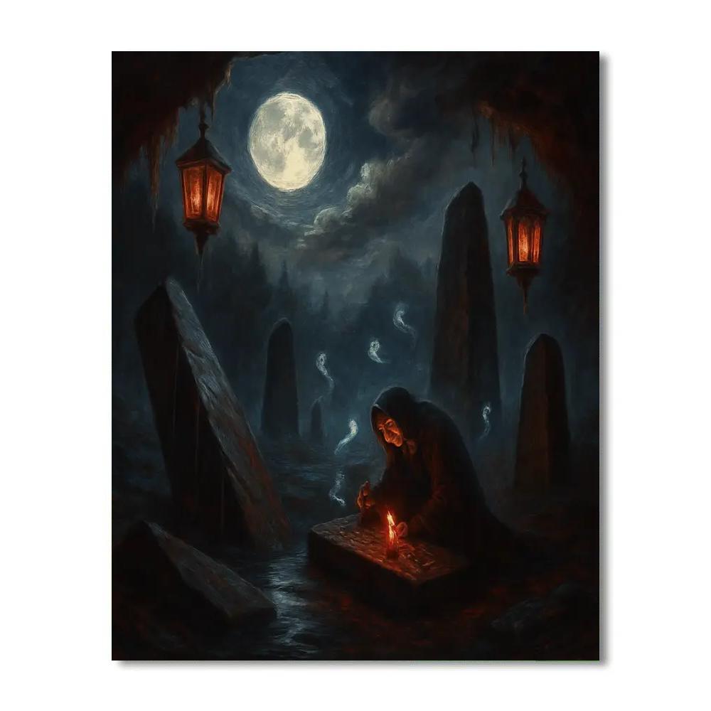 Moonlit Stonefall Glen Number painting