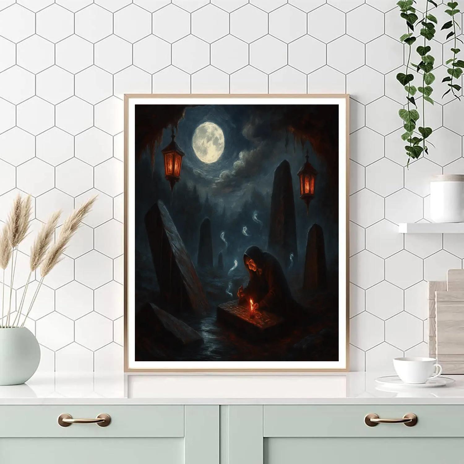 Moonlit Stonefall Glen Number painting