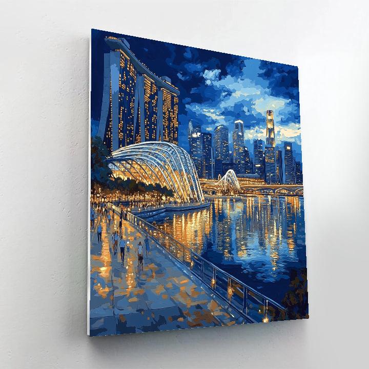 Marina Bay Skyline At Dusk Singapore paint by numbers