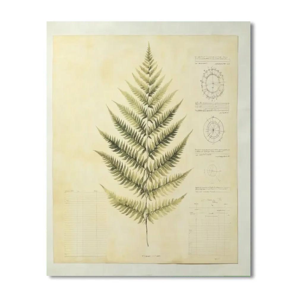 Leonardo Da Vinci Inspired Botanical Spiral paint by number