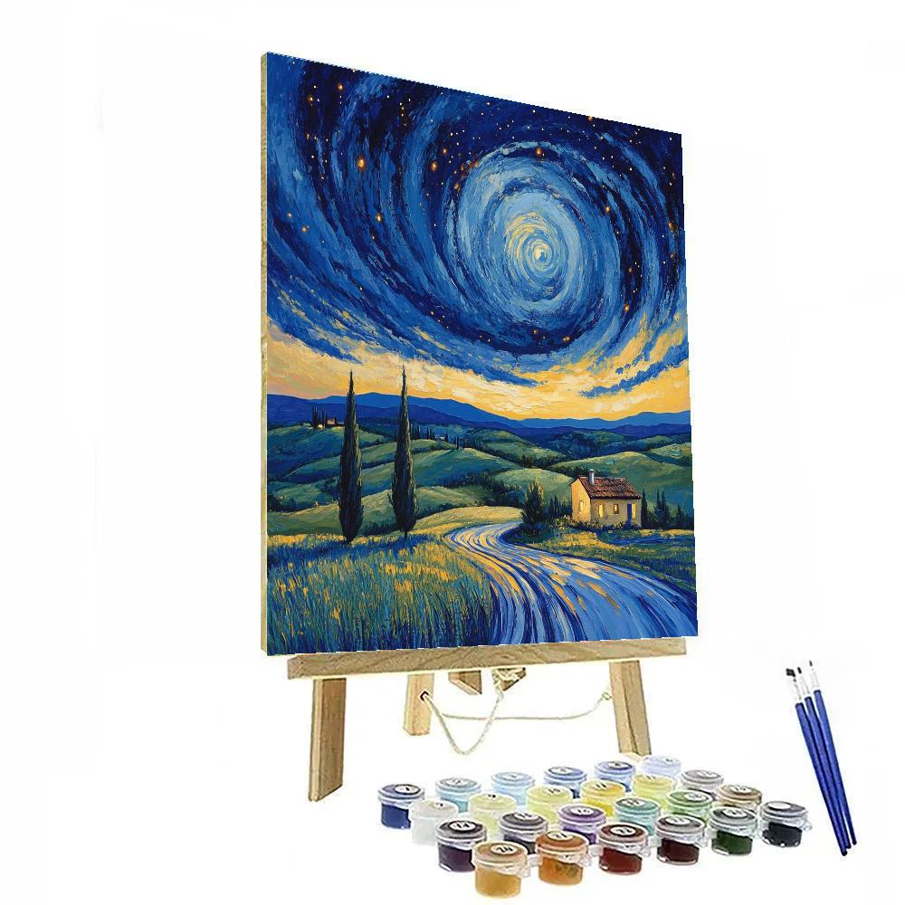 Van Gogh Inspired Starry Countryside Numbered painting kits