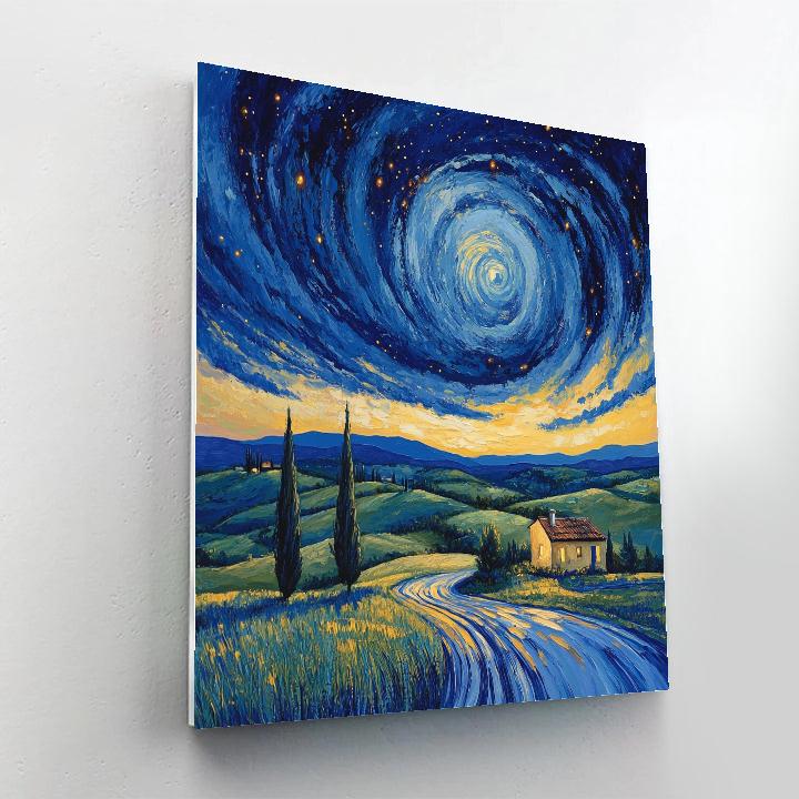 Van Gogh Inspired Starry Countryside Numbered painting kits