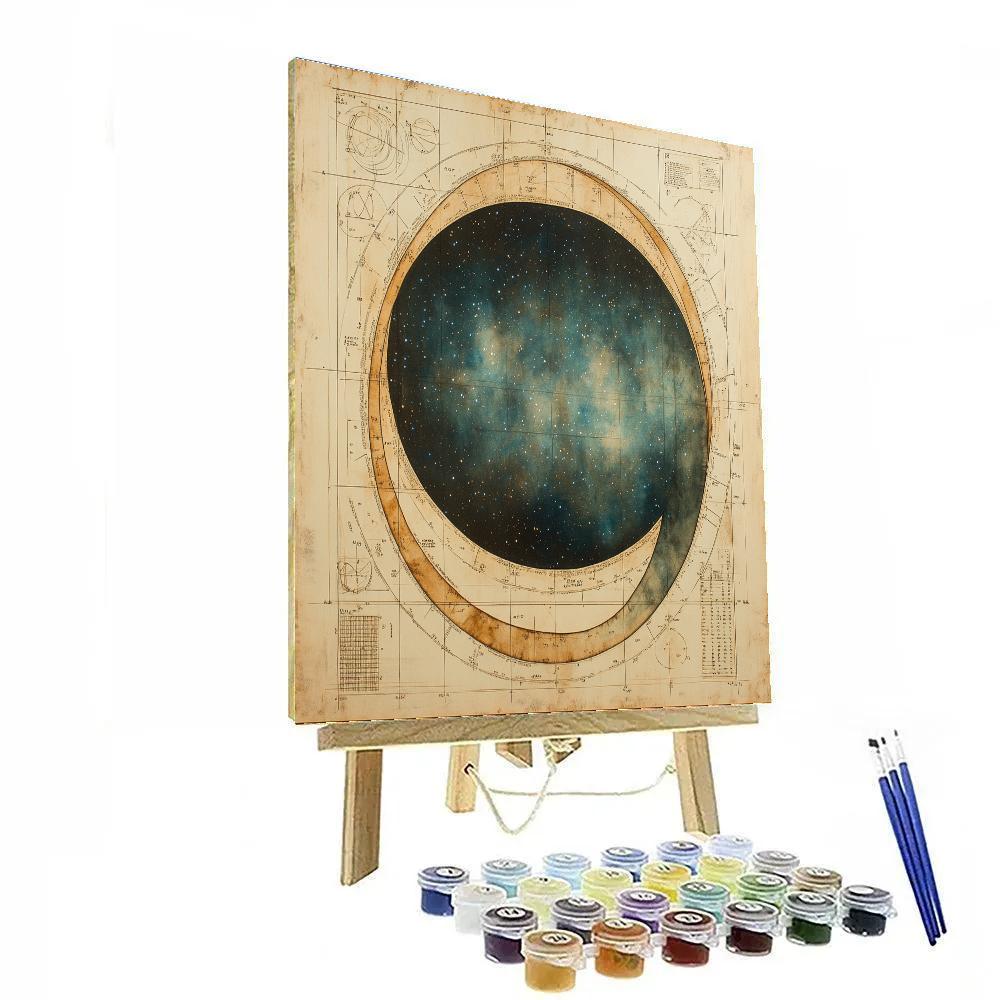 Leonardo Da Vinci Inspired Harmonic Constellations Number painting