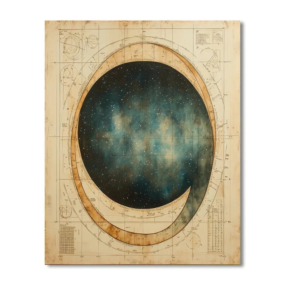 Leonardo Da Vinci Inspired Harmonic Constellations Number painting