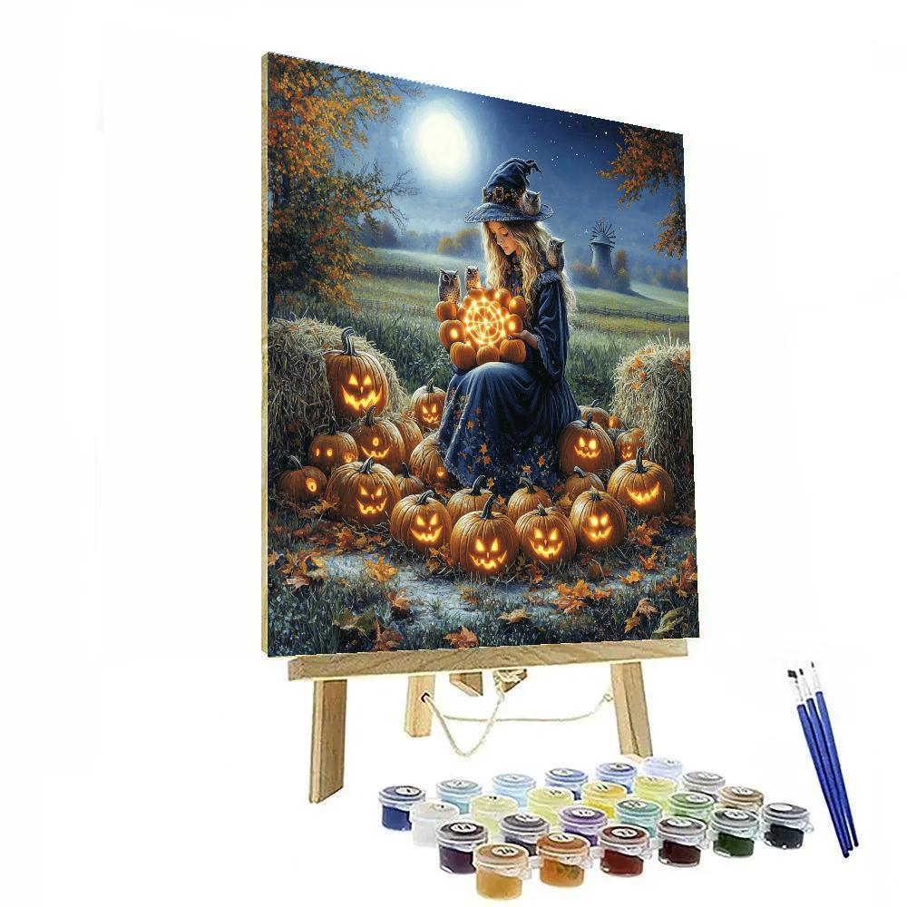 Midnight Harvest Spooky Patch Number painting