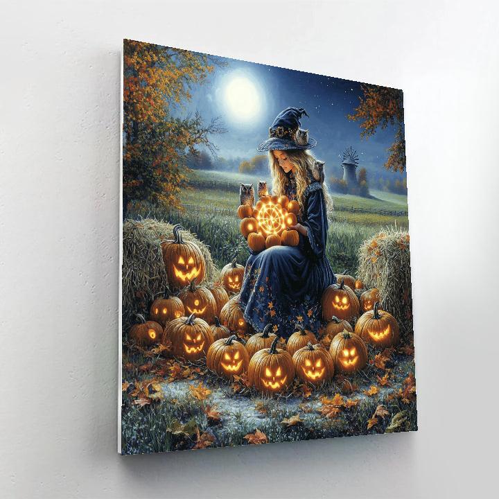 Midnight Harvest Spooky Patch Number painting