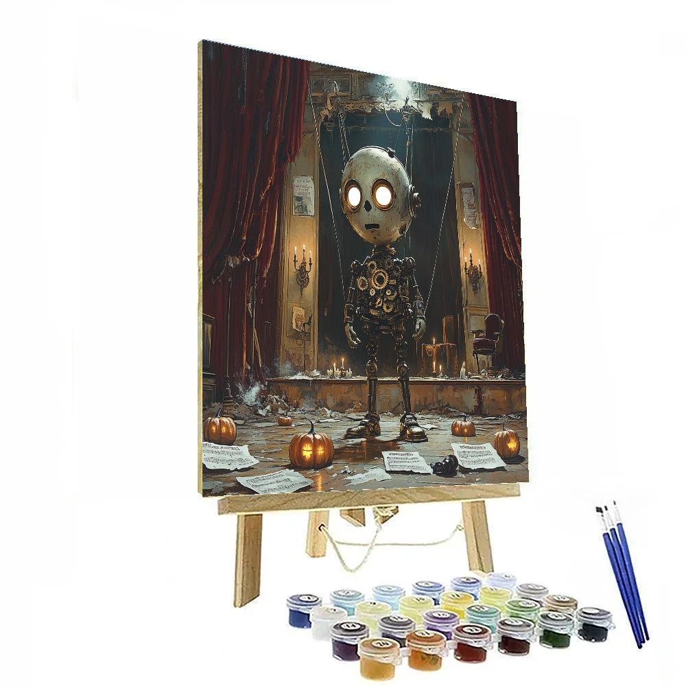 Haunted Clockwork Marionette Paint by numbers art