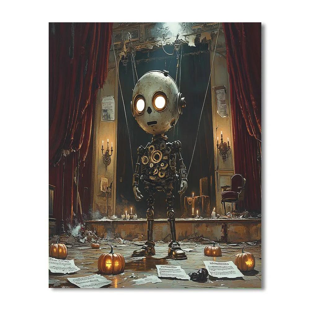Haunted Clockwork Marionette Paint by numbers art