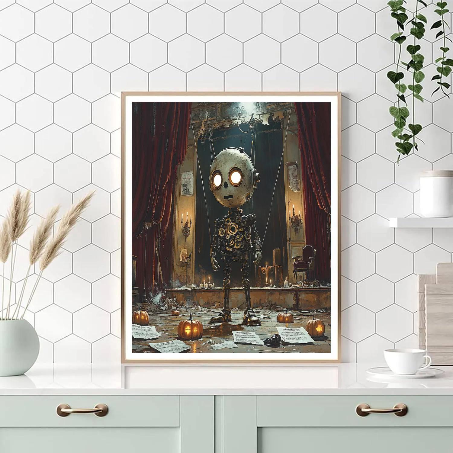 Haunted Clockwork Marionette Paint by numbers art