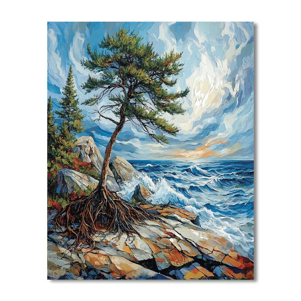 Arthur Lismer Inspired Georgian Bay Gales paint by number