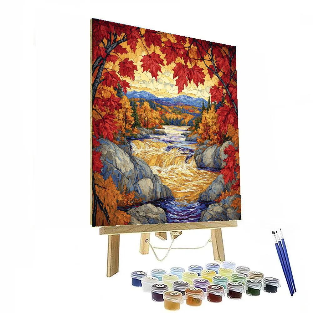 A.Y. Jackson Inspired Autumn Maple Screen DIY paint by numbers