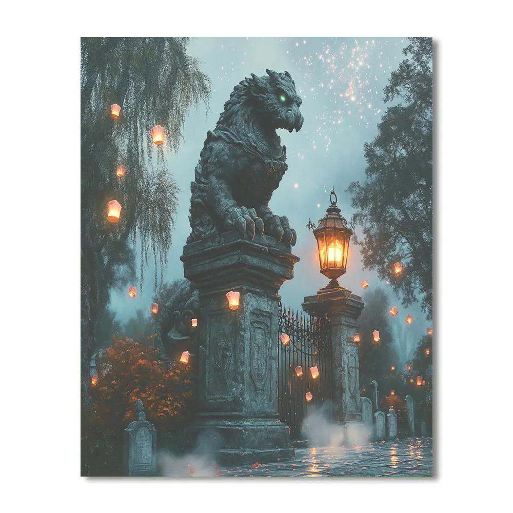 Lantern Guardian Spooky Sentinel Paint by numbers kits