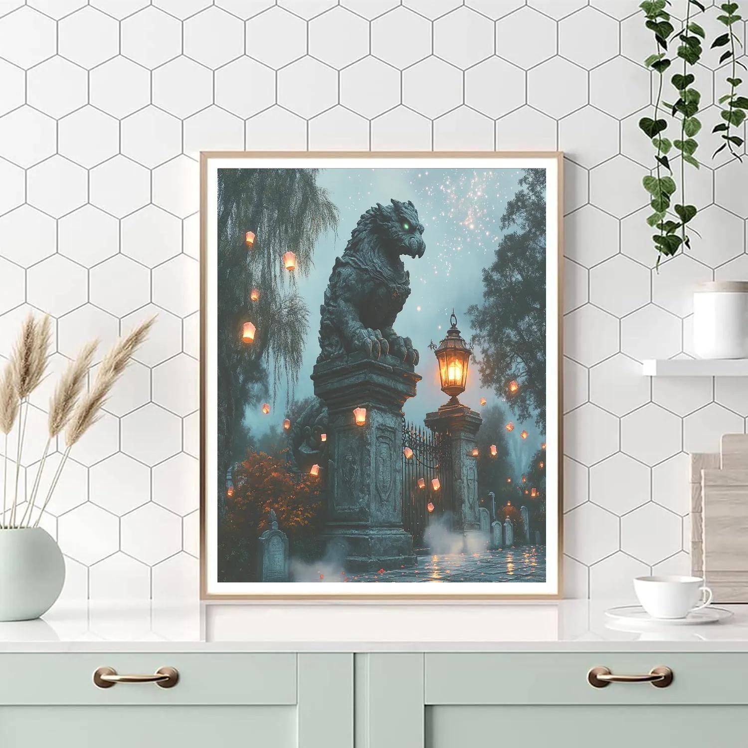 Lantern Guardian Spooky Sentinel Paint by numbers kits