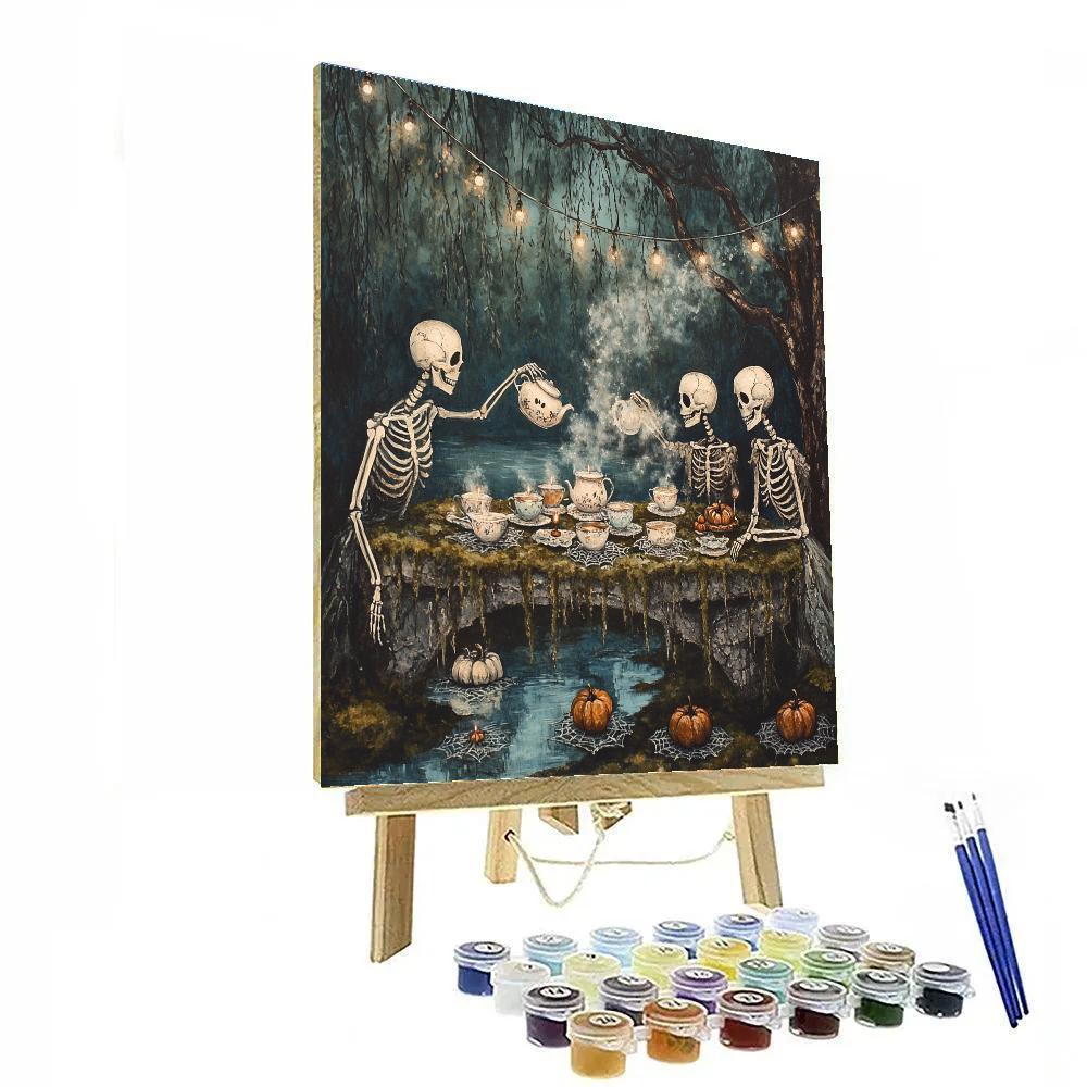 Sinister Tea Party Halloween Painting by numbers kit