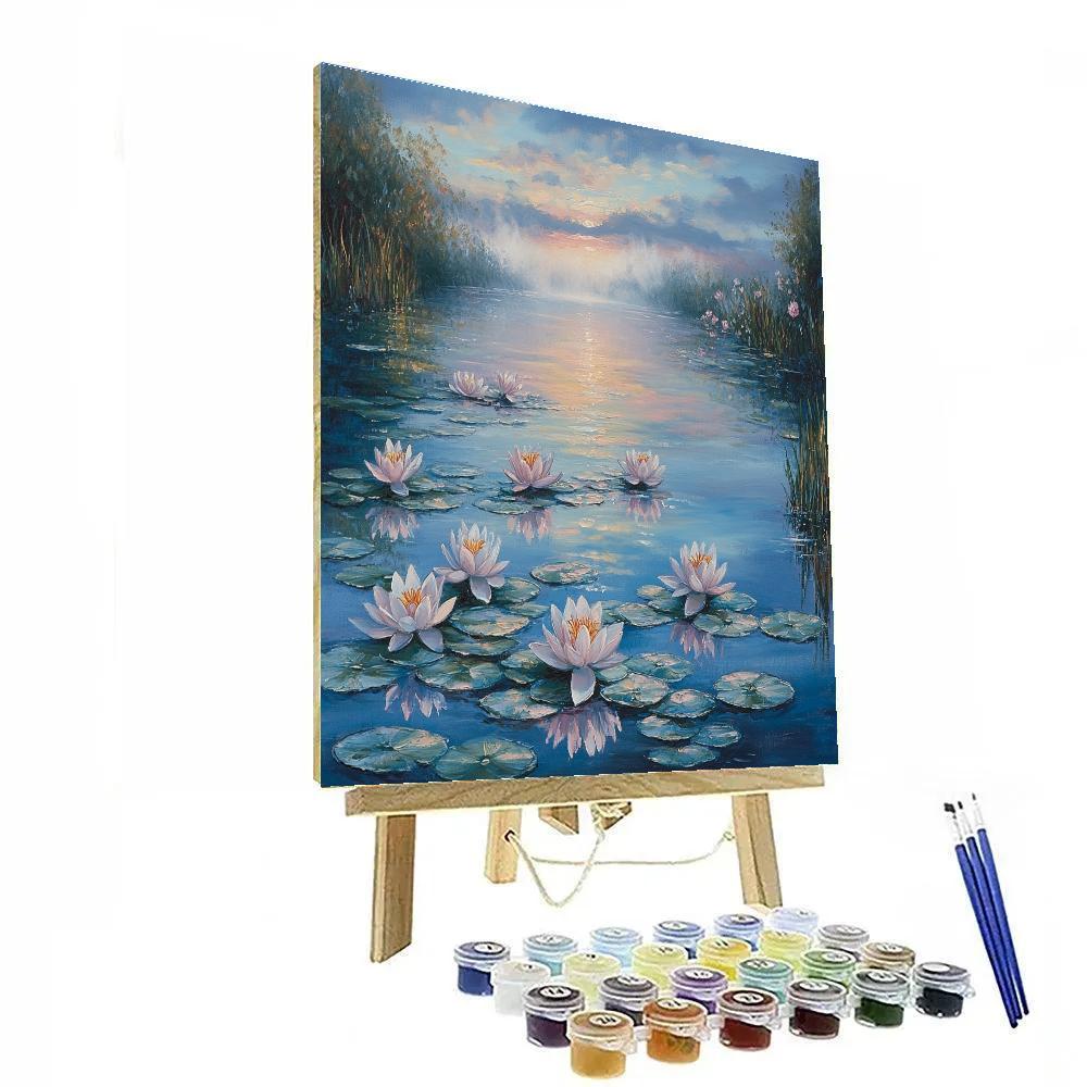Claude Monet Inspired Waterlily Morning Mist paint by number