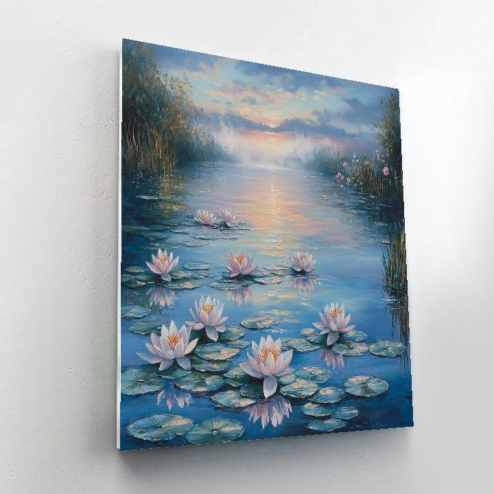 Claude Monet Inspired Waterlily Morning Mist paint by number