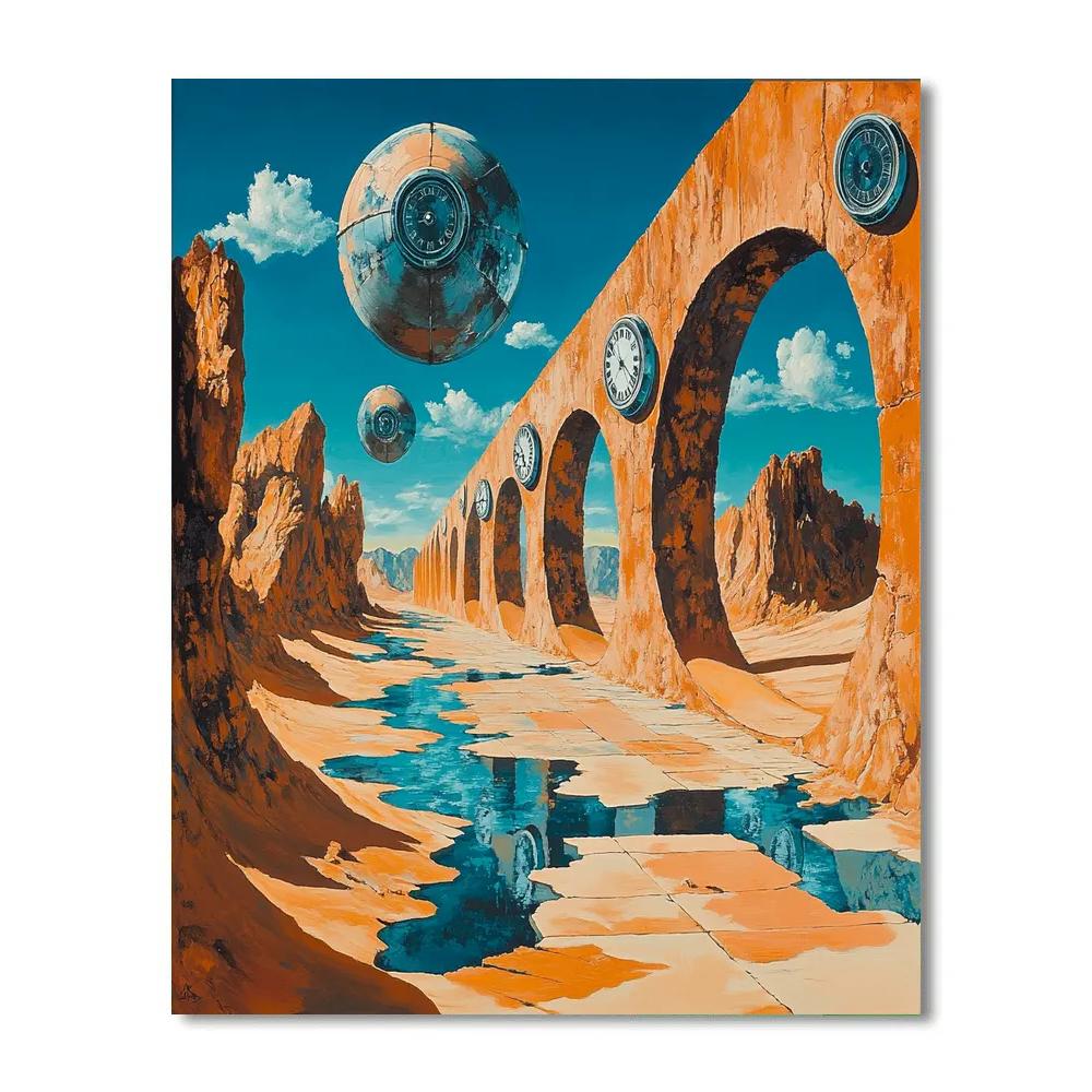 Salvador Dali Inspired Desert Dreams paint by number