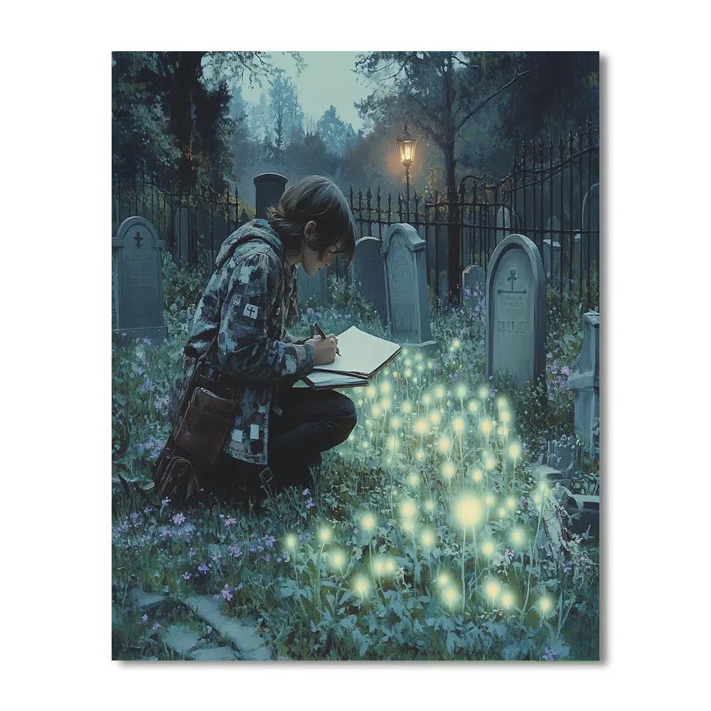 Graveyard Botanist Spooky Discovery paint by numbers