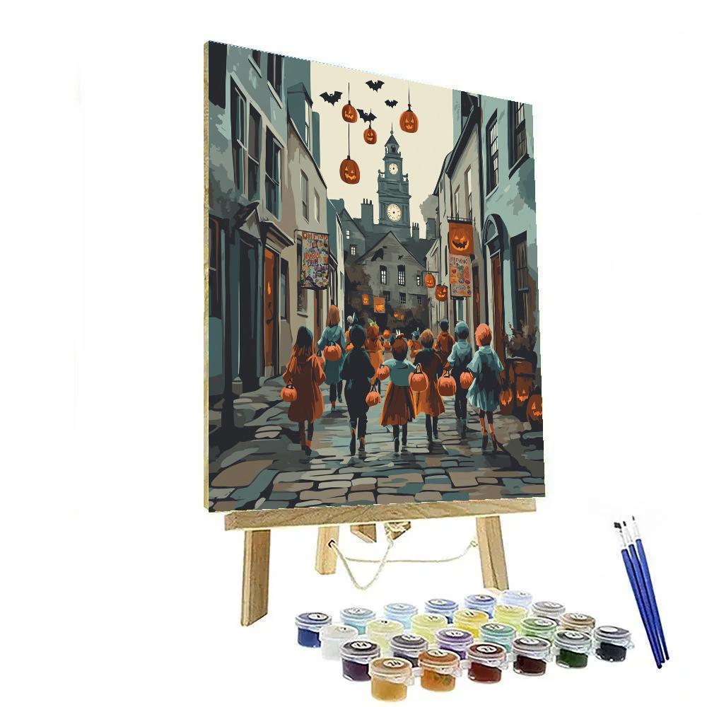 Cobblestone Trick Or Treat Haunted paint by color