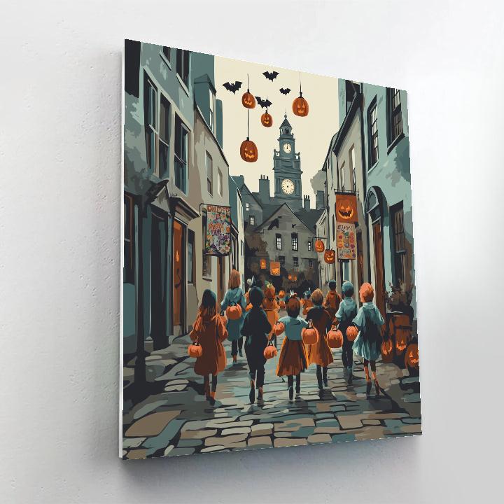 Cobblestone Trick Or Treat Haunted paint by color