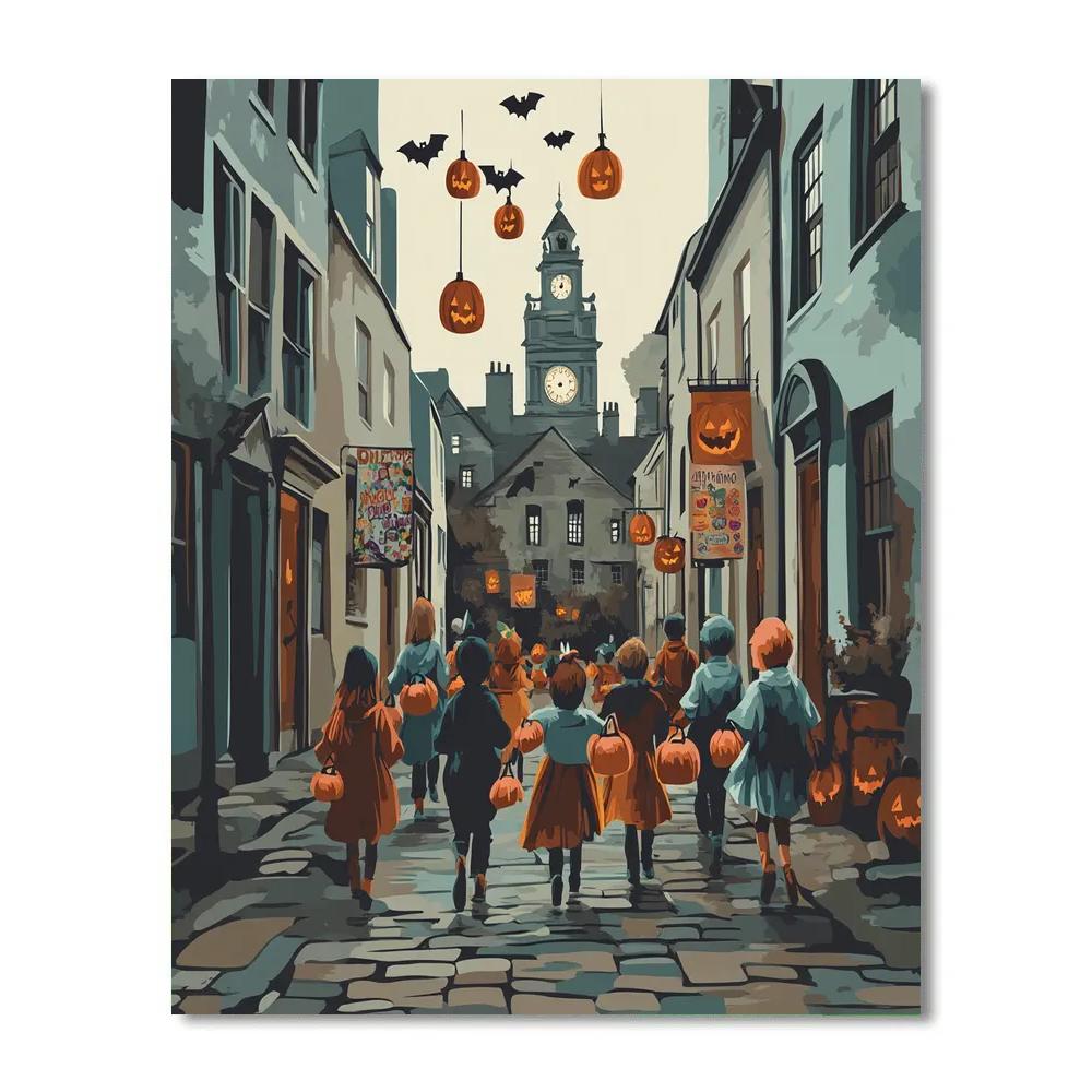 Cobblestone Trick Or Treat Haunted paint by color