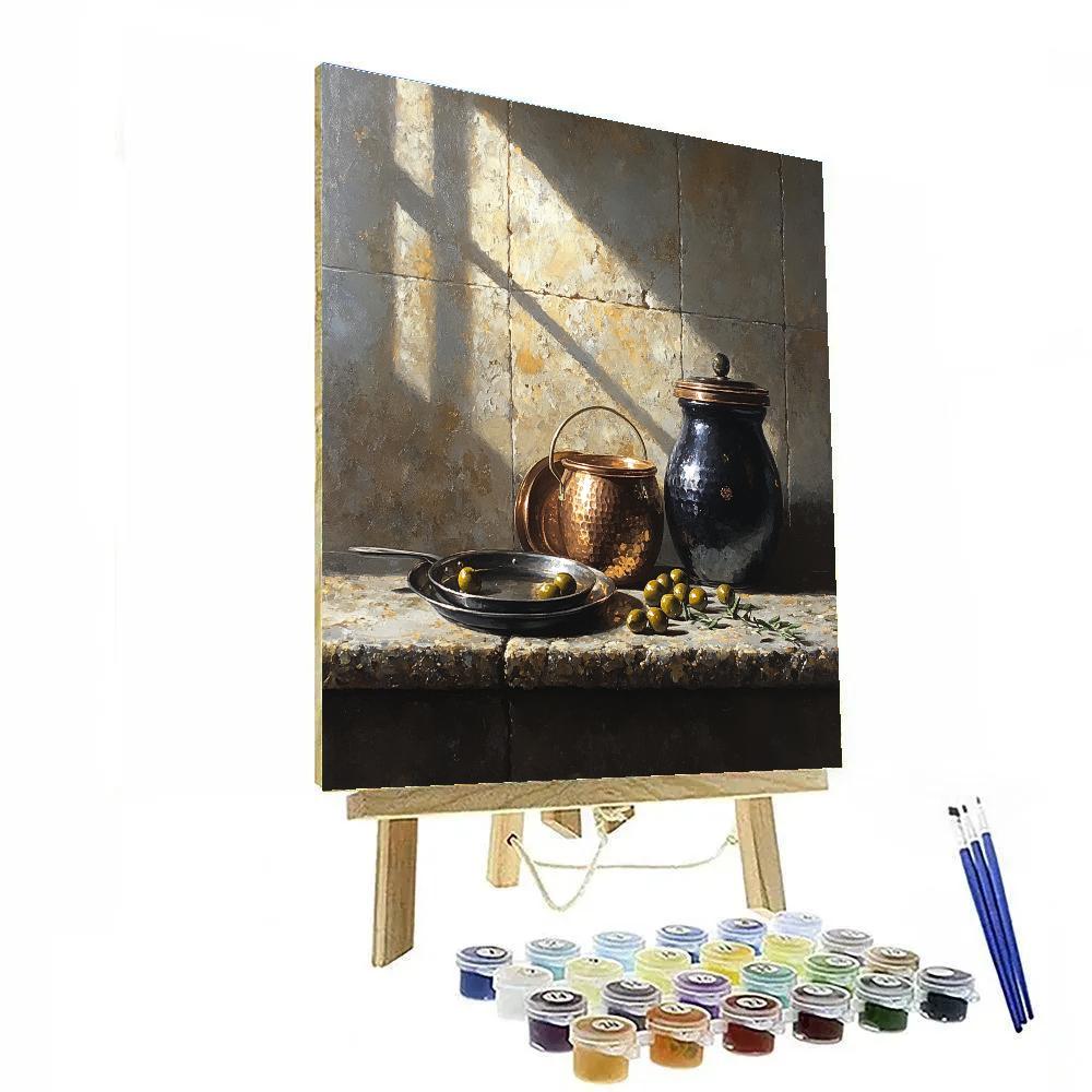 Diego Velázquez Inspired Copper And Ceramics Composition paint by color