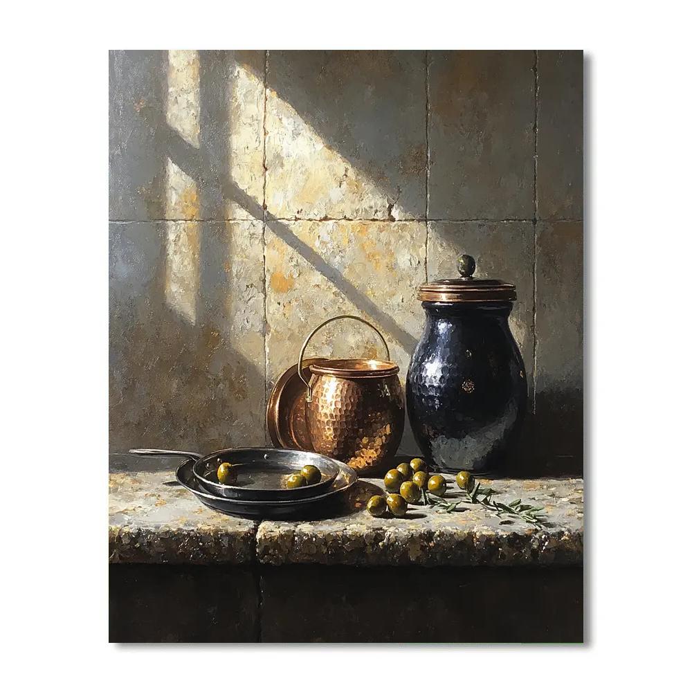 Diego Velázquez Inspired Copper And Ceramics Composition paint by color