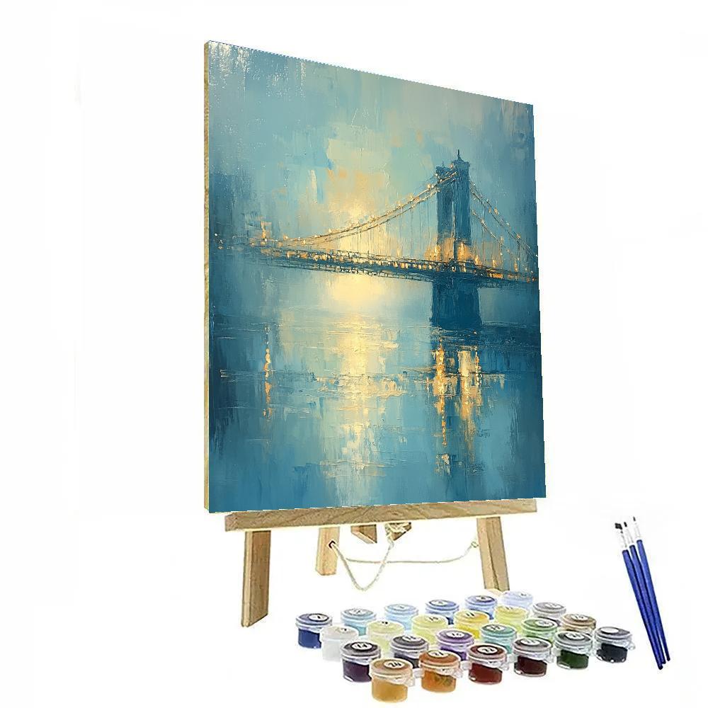 Claude Monet Inspired Foggy City Bridge paint by numbers