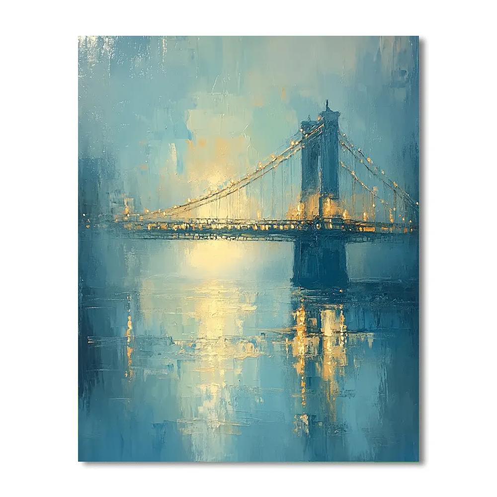 Claude Monet Inspired Foggy City Bridge paint by numbers