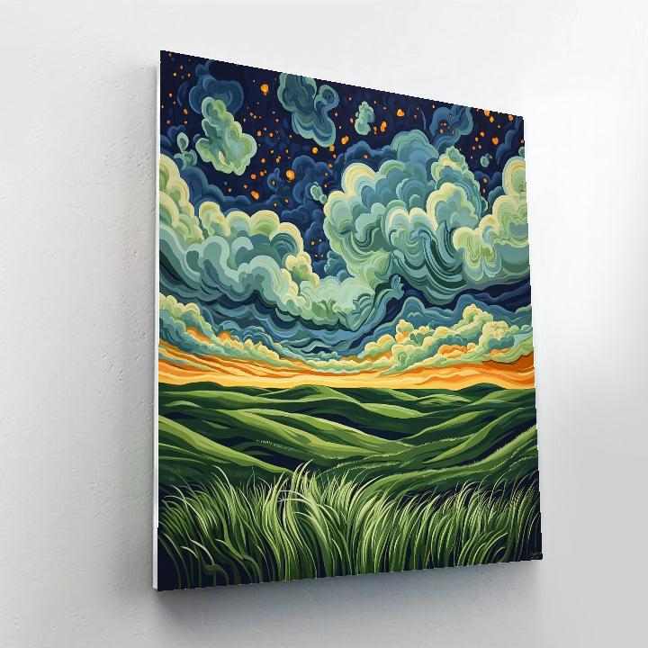 Edvard Munch Inspired Trembling Heath And Sky DIY paint by numbers