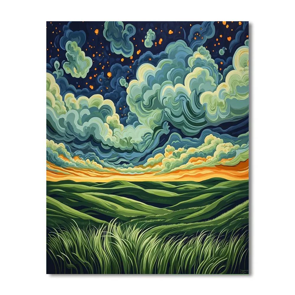 Edvard Munch Inspired Trembling Heath And Sky DIY paint by numbers