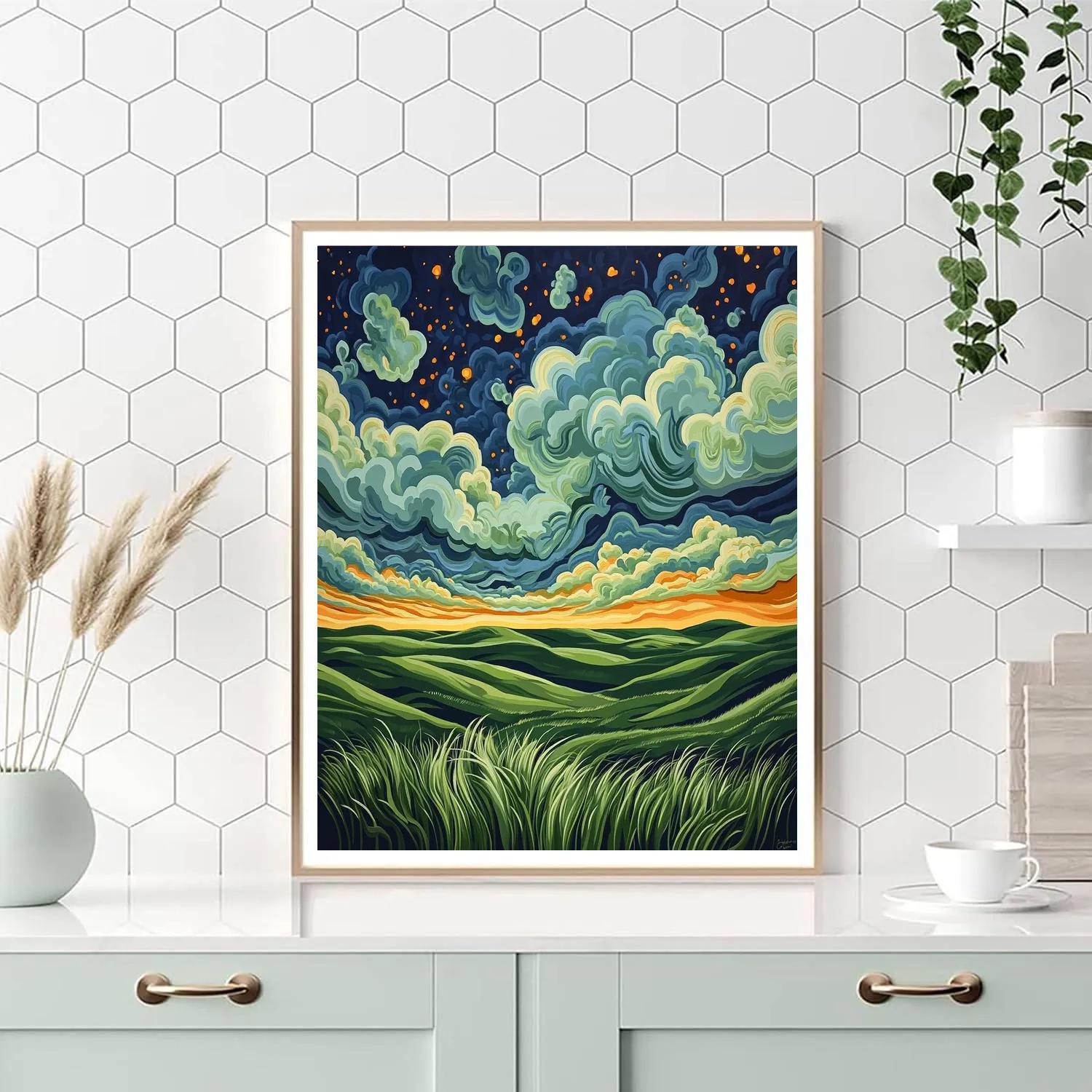Edvard Munch Inspired Trembling Heath And Sky DIY paint by numbers