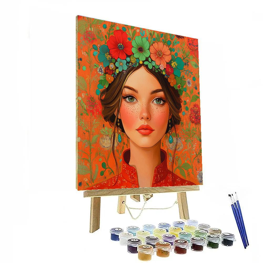 Frida Kahlo Inspired Floral Self Portrait painting number kit