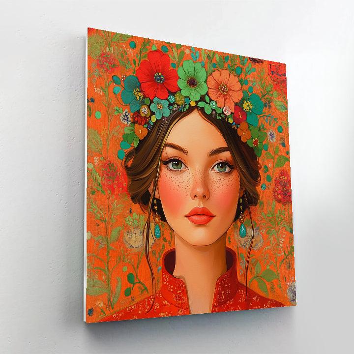 Frida Kahlo Inspired Floral Self Portrait painting number kit