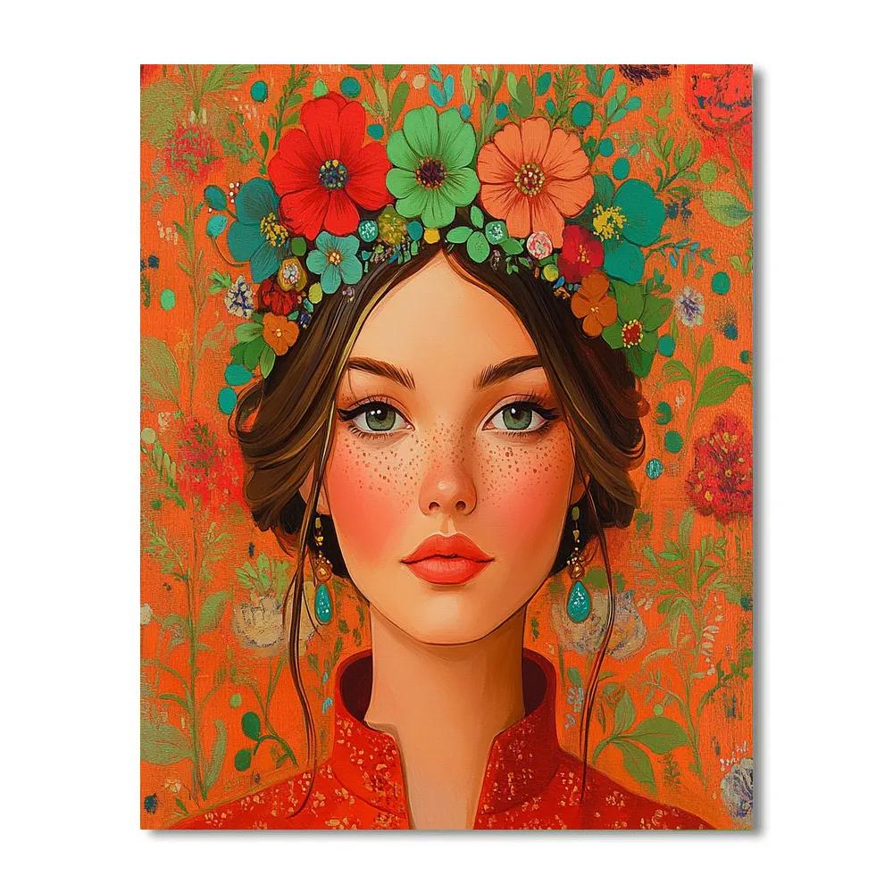 Frida Kahlo Inspired Floral Self Portrait painting number kit
