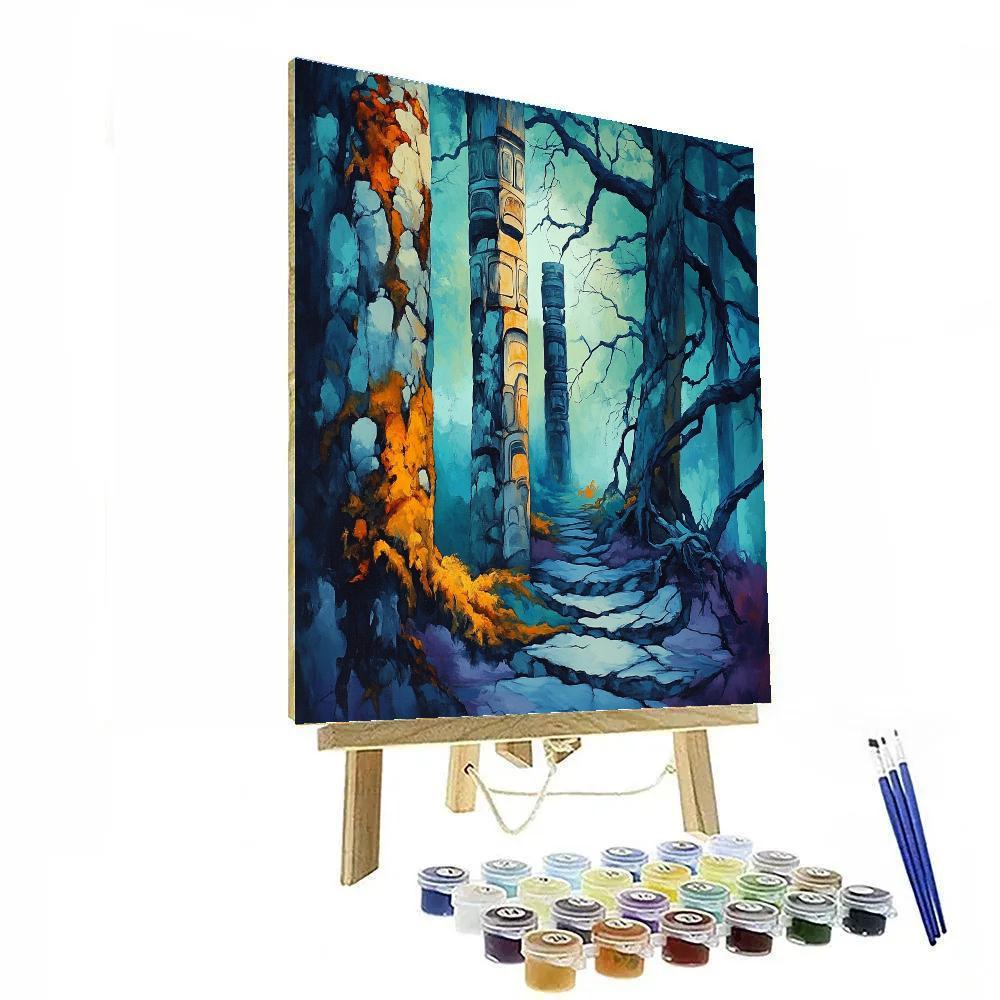 Emily Carr Inspired Totem Grove Embrace Numbered painting kits