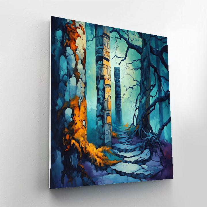 Emily Carr Inspired Totem Grove Embrace Numbered painting kits
