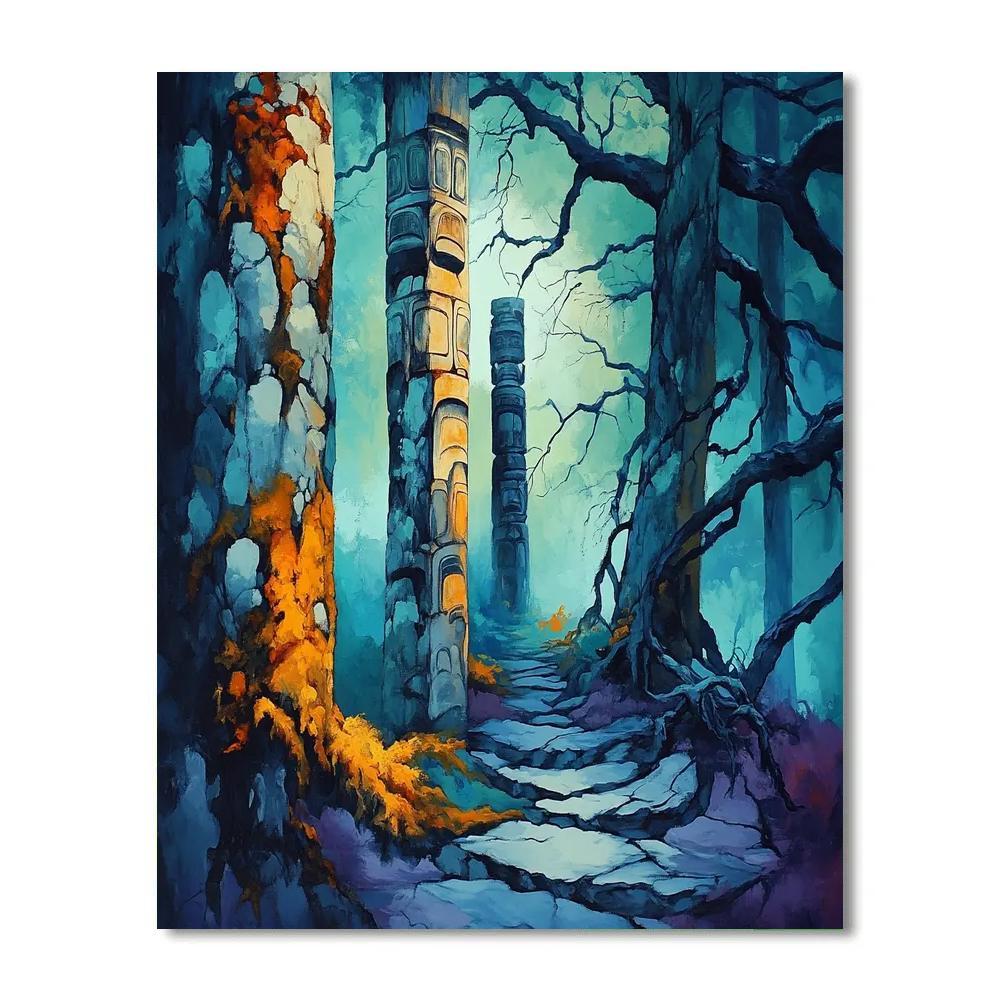 Emily Carr Inspired Totem Grove Embrace Numbered painting kits