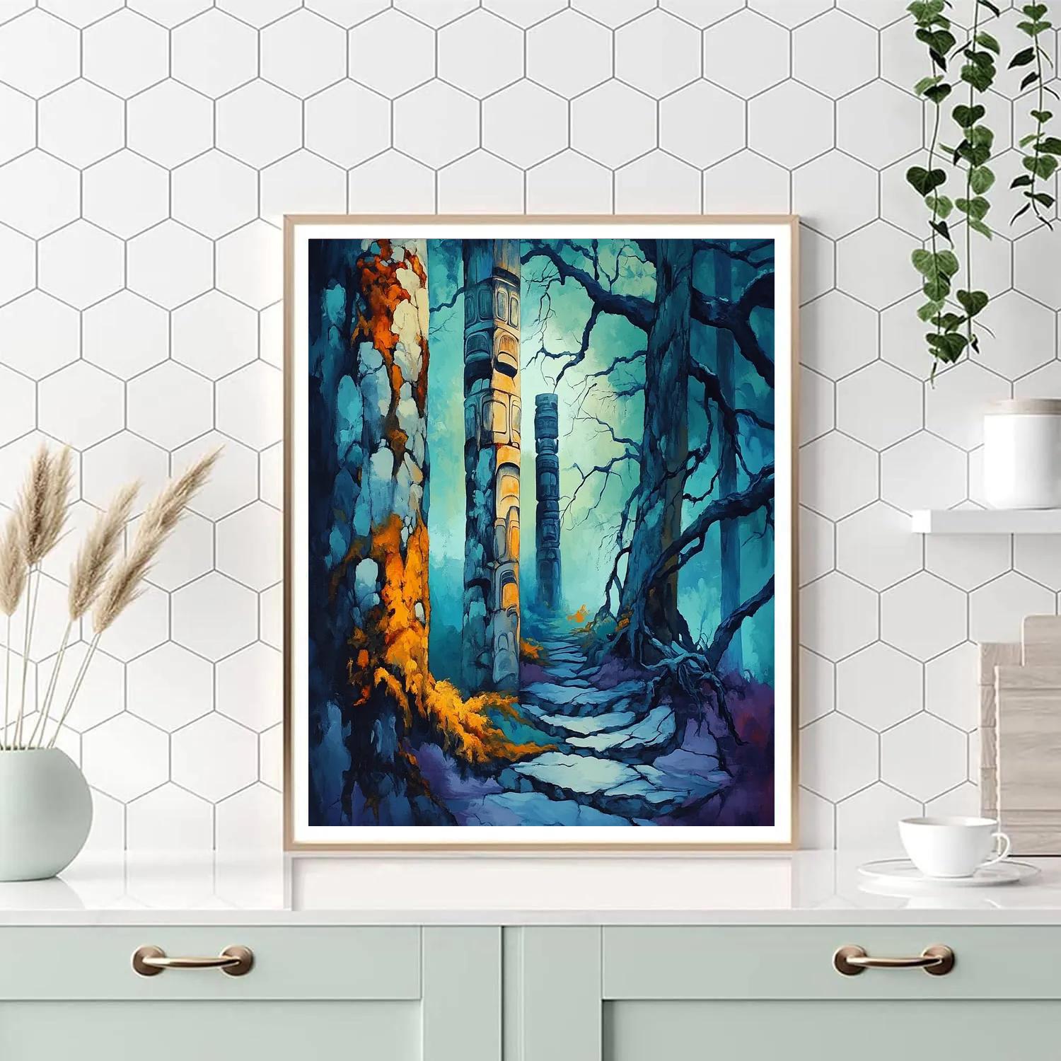 Emily Carr Inspired Totem Grove Embrace Numbered painting kits