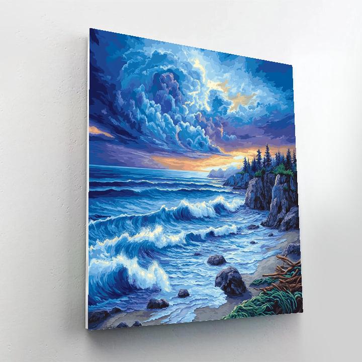 Emily Carr Inspired Coastal Maelstrom Number painting