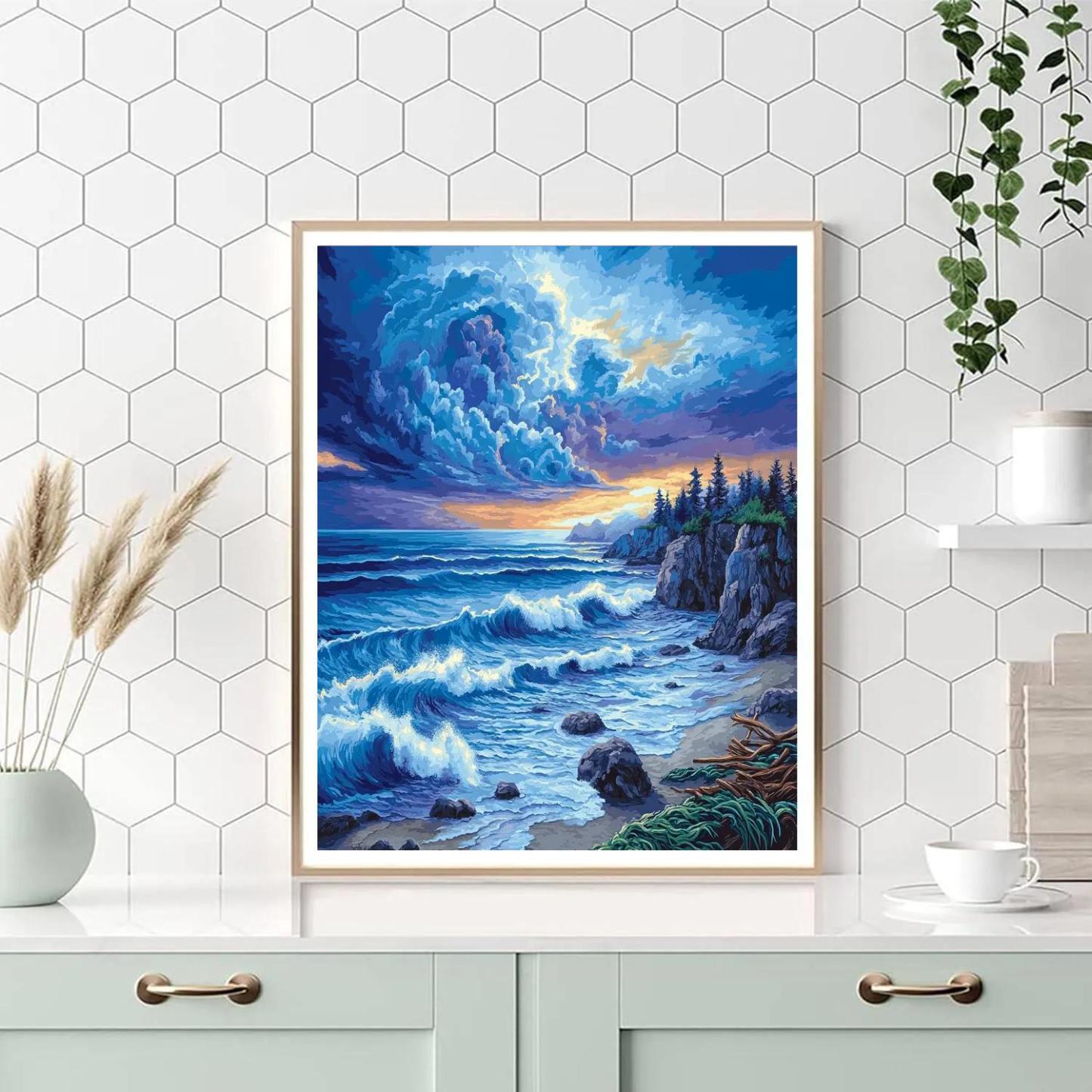 Emily Carr Inspired Coastal Maelstrom Number painting