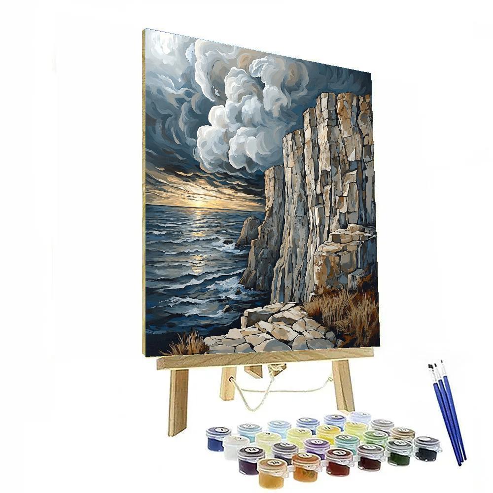 Francisco Goya Inspired Ashen Cliffs Against Storm Paint by numbers art